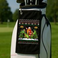 Ugly Dragon Xmas Gift Santa Riding Dragon Christmas Cool Gift Golf Towel thumb 2