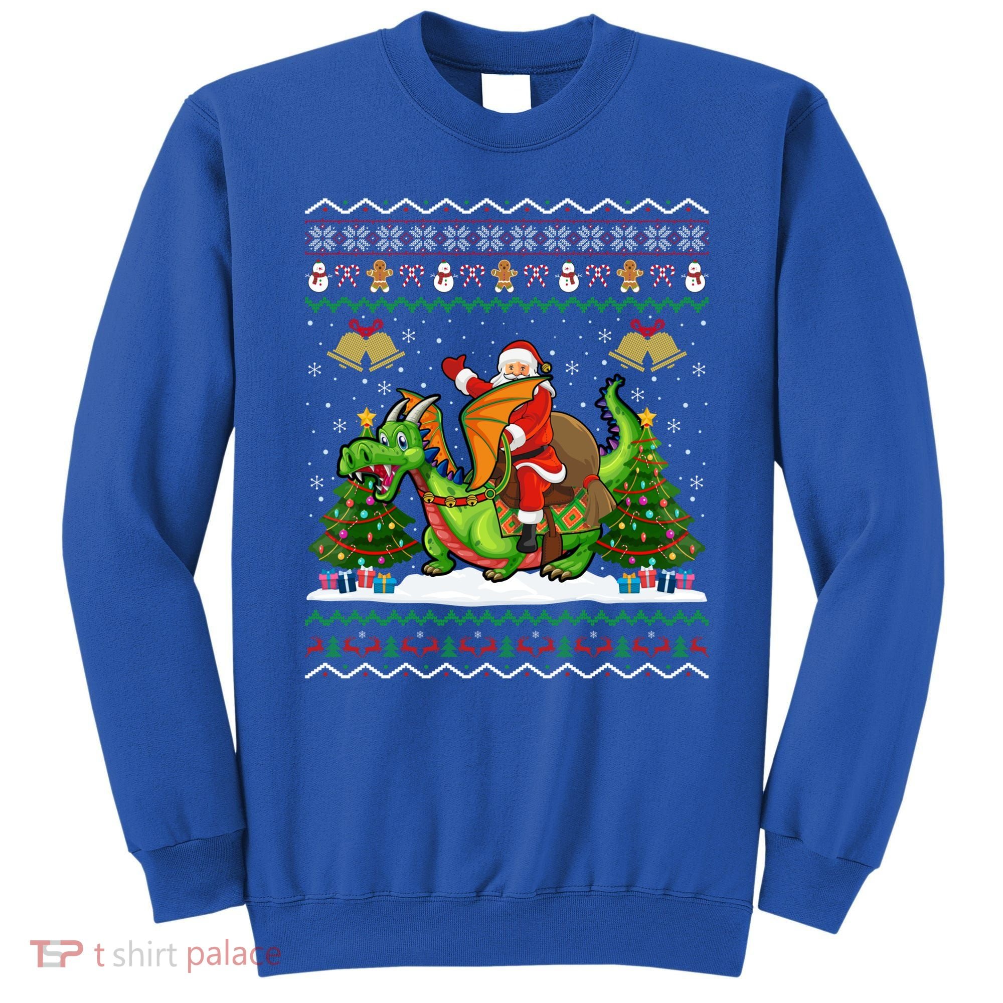 Ugly Dragon Xmas Gift Santa Riding Dragon Christmas Cool Gift Sweatshirt
