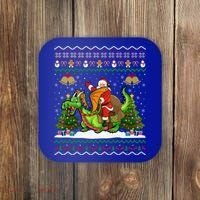 Ugly Dragon Xmas Gift Santa Riding Dragon Christmas Cool Gift Coaster thumb 0