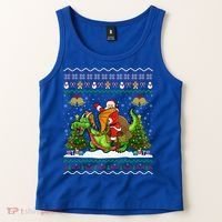 Ugly Dragon Xmas Gift Santa Riding Dragon Christmas Cool Gift Tank Top thumb 2