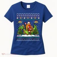 Ugly Dragon Xmas Gift Santa Riding Dragon Christmas Cool Gift Women's T-Shirt thumb 0