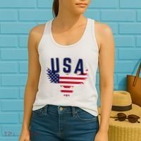 Usa Eagle 4th Of July Gift Casual American Women's Tank Top thumb 2