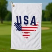 Usa Eagle 4th Of July Gift Casual American Golf Towel thumb 1