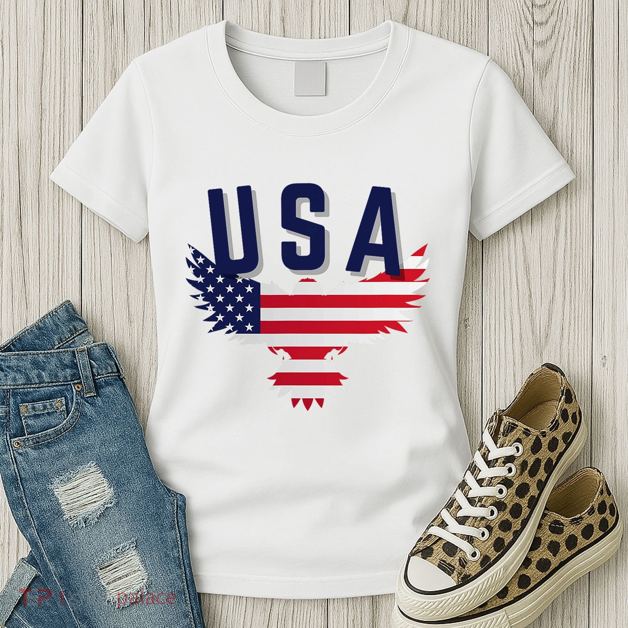 Usa Eagle 4th Of July Gift Casual American Women's T-Shirt