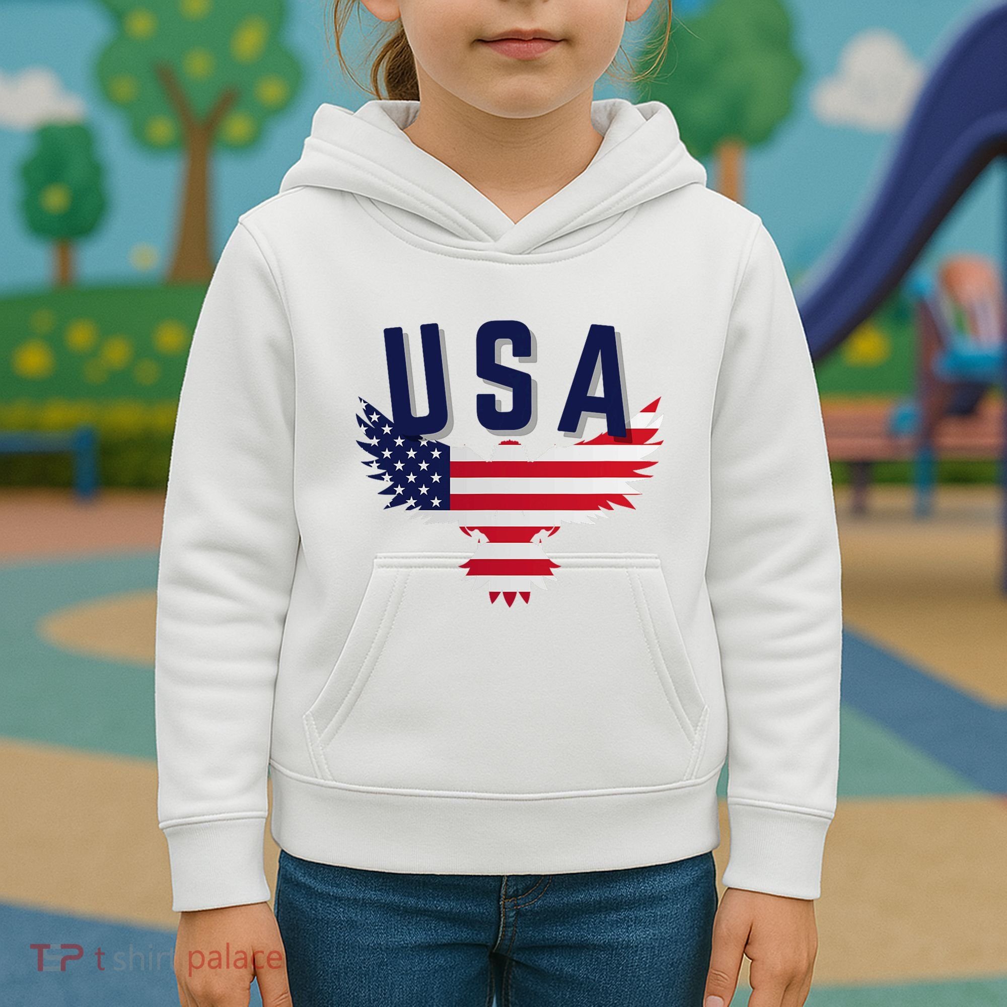 Usa Eagle 4th Of July Gift Casual American Kids Hoodie