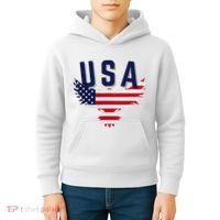 Usa Eagle 4th Of July Gift Casual American Kids Hoodie thumb 4