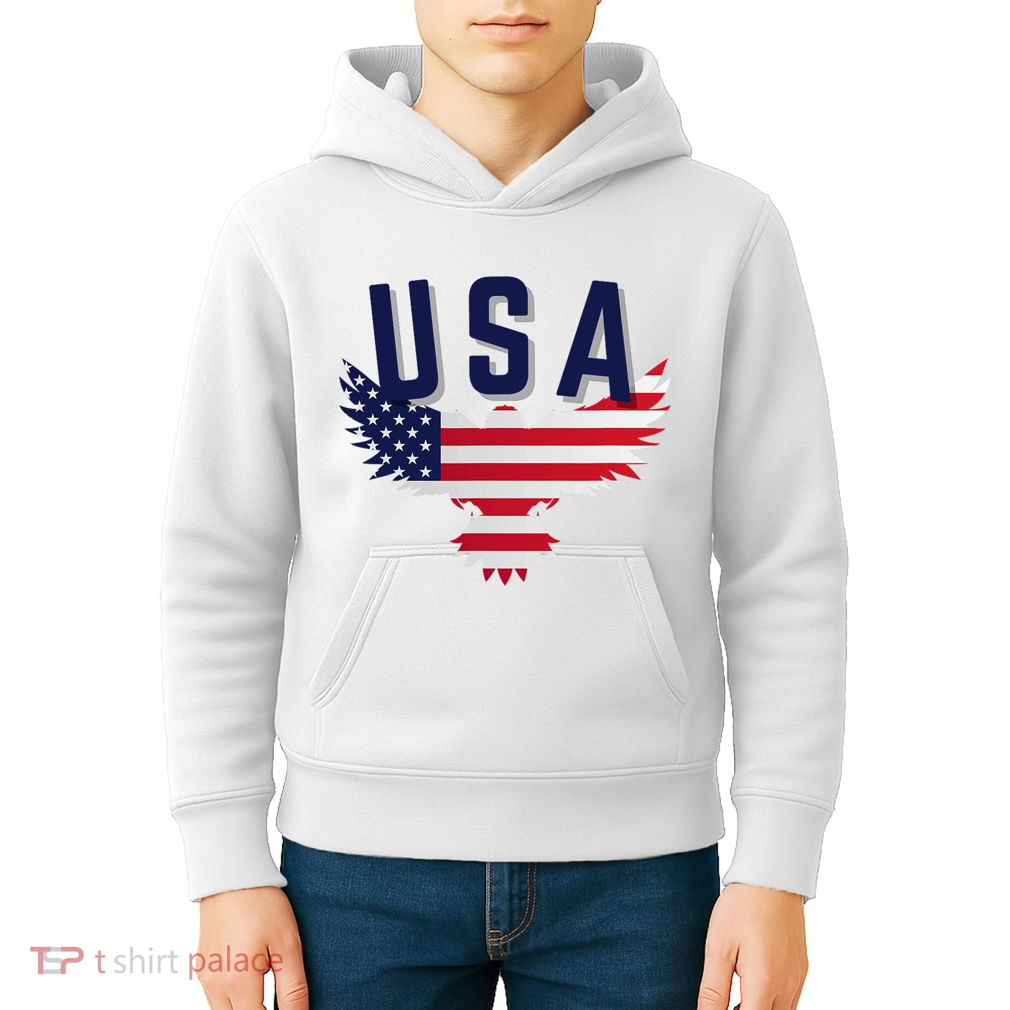 Usa Eagle 4th Of July Gift Casual American Kids Hoodie