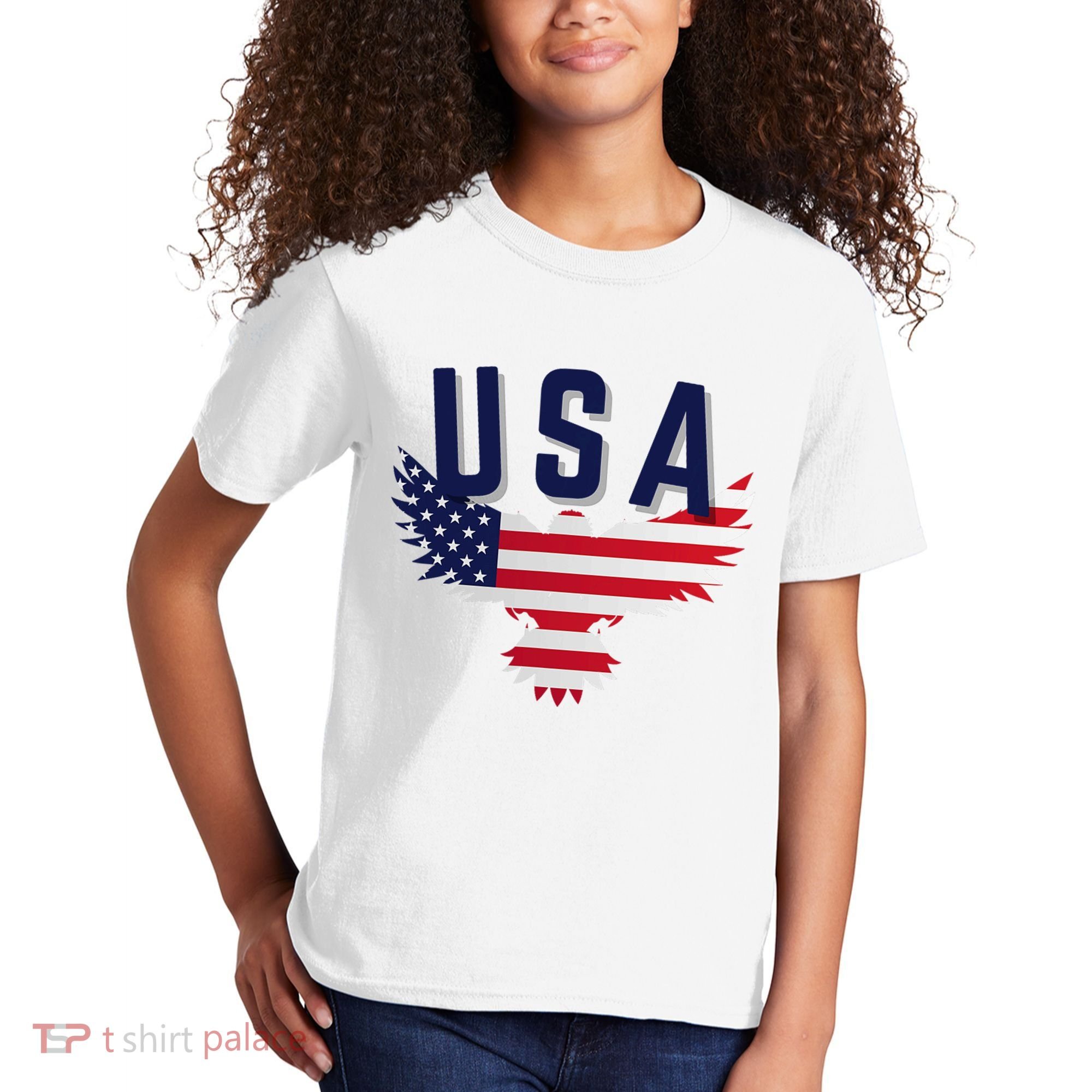 Usa Eagle 4th Of July Gift Casual American Kids T-Shirt