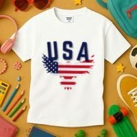 Usa Eagle 4th Of July Gift Casual American Kids T-Shirt thumb 3