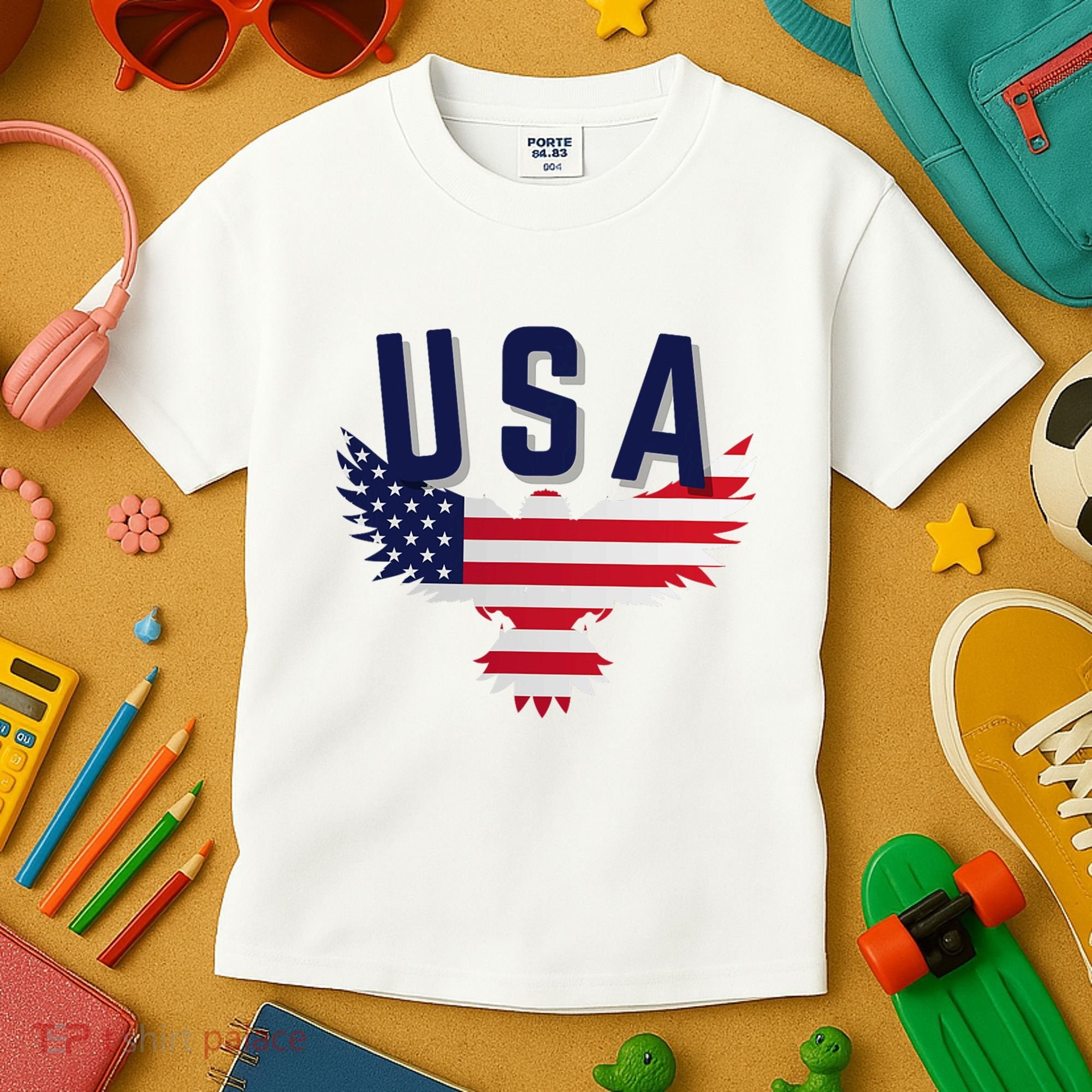 Usa Eagle 4th Of July Gift Casual American Kids T-Shirt