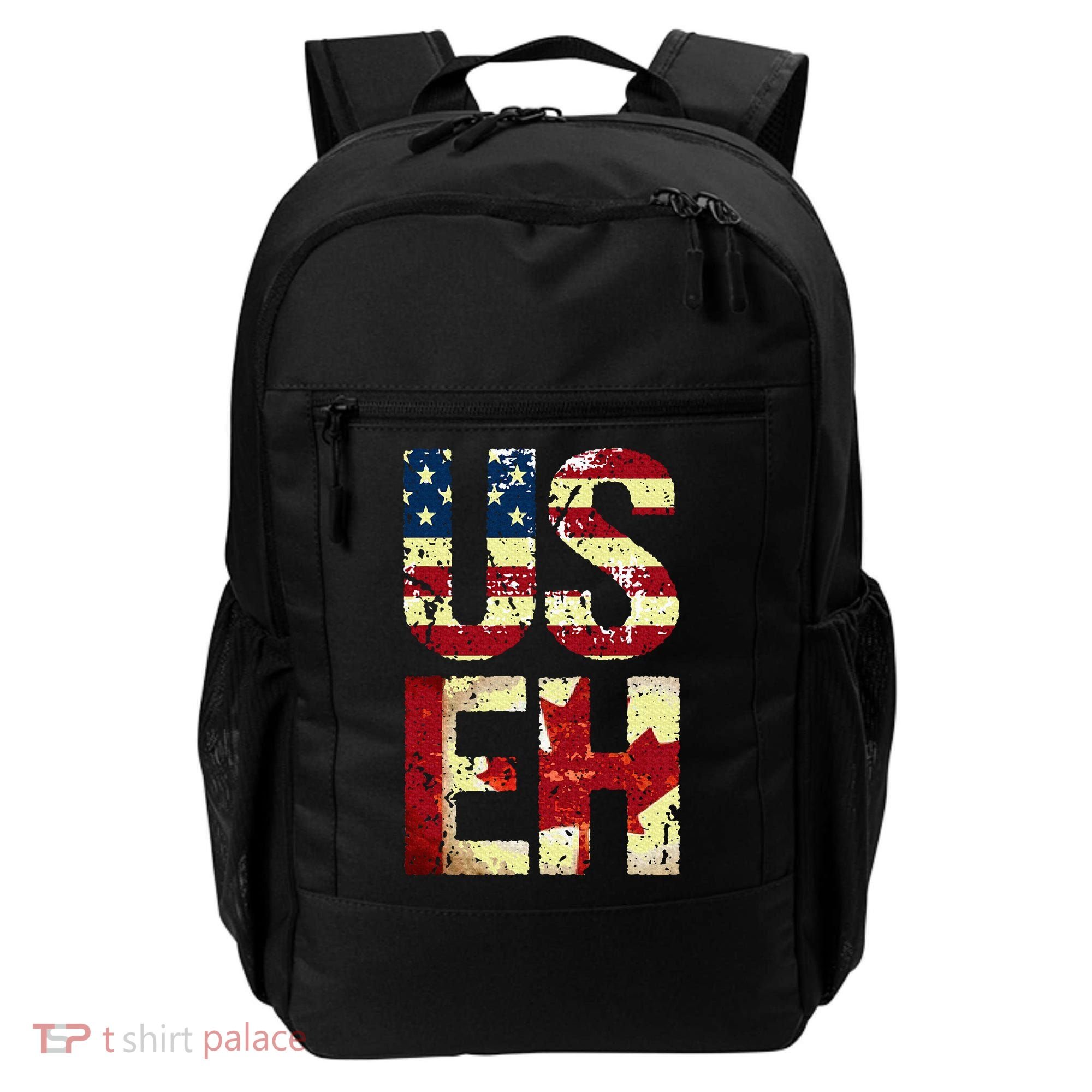 Us Eh America Canada Flag Funny American Canadian Backpack