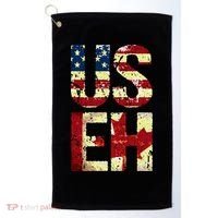 Us Eh America Canada Flag Funny American Canadian Golf Towel thumb 0