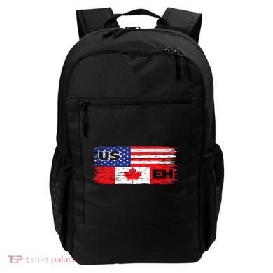 US EH Canada America Flag Maple Leaf Proud Canuck Roots Backpack
