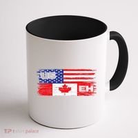 US EH Canada America Flag Maple Leaf Proud Canuck Roots Coffee Mug thumb 1