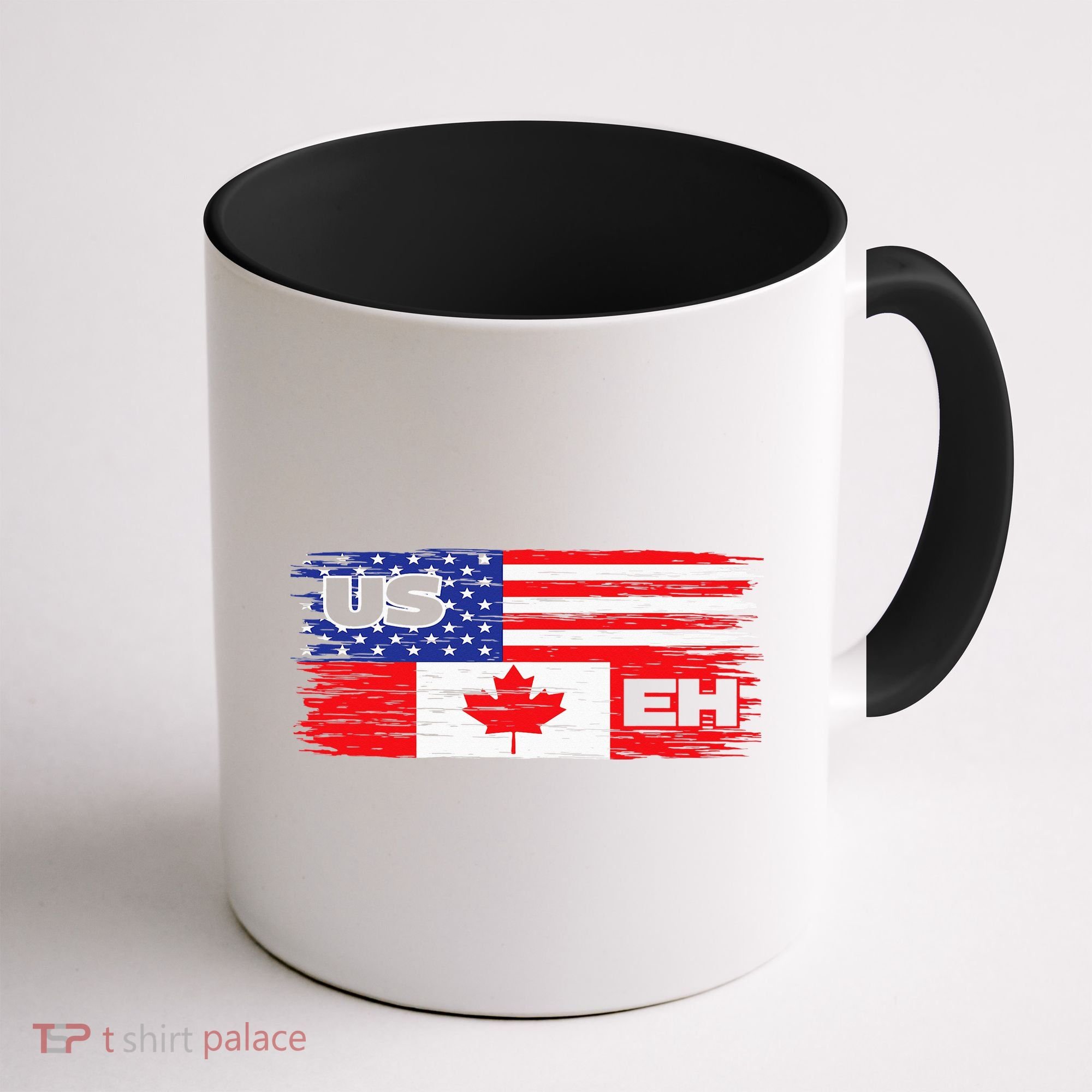 US EH Canada America Flag Maple Leaf Proud Canuck Roots Coffee Mug