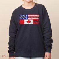 US EH Canada America Flag Maple Leaf Proud Canuck Roots Women's Sweatshirt thumb 0