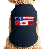 US EH Canada America Flag Maple Leaf Proud Canuck Roots Doggie Tank thumb 0