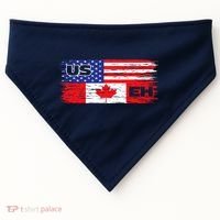 US EH Canada America Flag Maple Leaf Proud Canuck Roots USA-Made Doggie Bandana thumb 0
