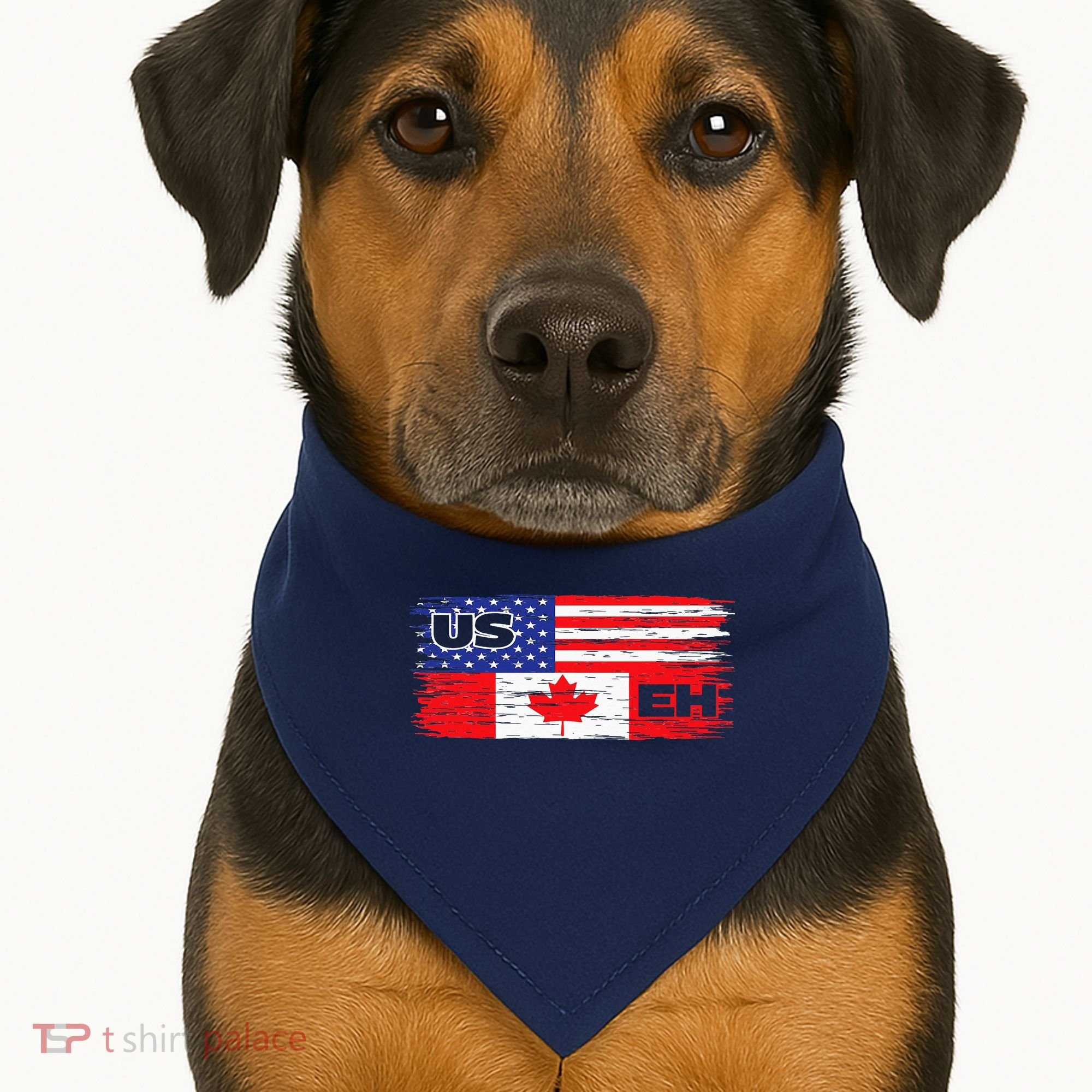 US EH Canada America Flag Maple Leaf Proud Canuck Roots USA-Made Doggie Bandana
