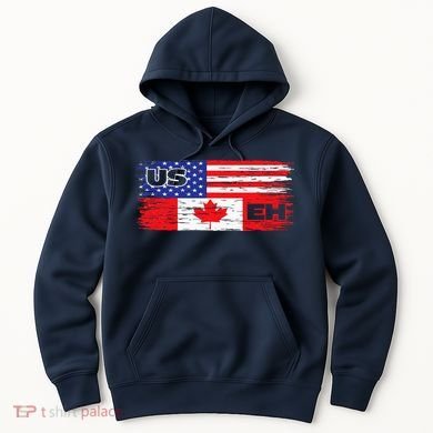 US EH Canada America Flag Maple Leaf Proud Canuck Roots Hoodie
