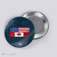 US EH Canada America Flag Maple Leaf Proud Canuck Roots Button thumb 0