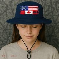 US EH Canada America Flag Maple Leaf Proud Canuck Roots Bucket Hat thumb 3