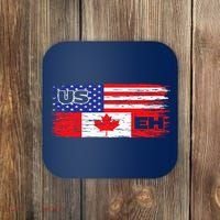 US EH Canada America Flag Maple Leaf Proud Canuck Roots Coaster thumb 0