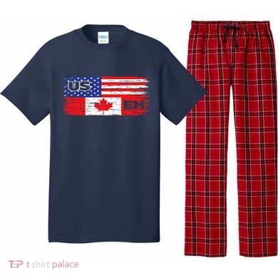 US EH Canada America Flag Maple Leaf Proud Canuck Roots Pajama Set