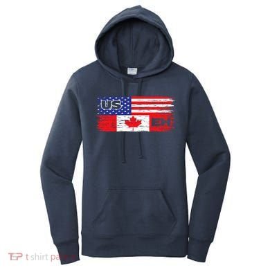 US EH Canada America Flag Maple Leaf Proud Canuck Roots Women's Hoodie