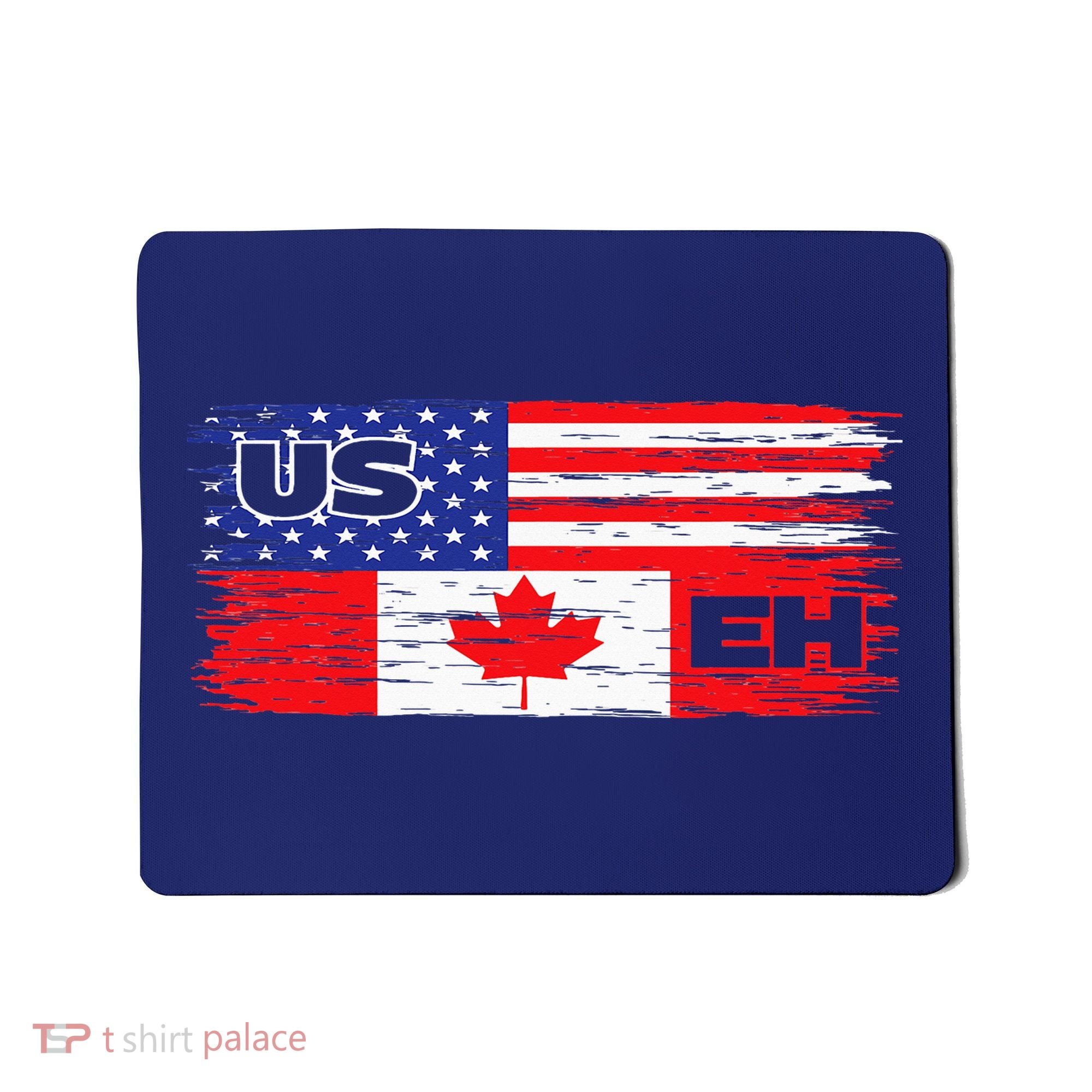 US EH Canada America Flag Maple Leaf Proud Canuck Roots Mousepad