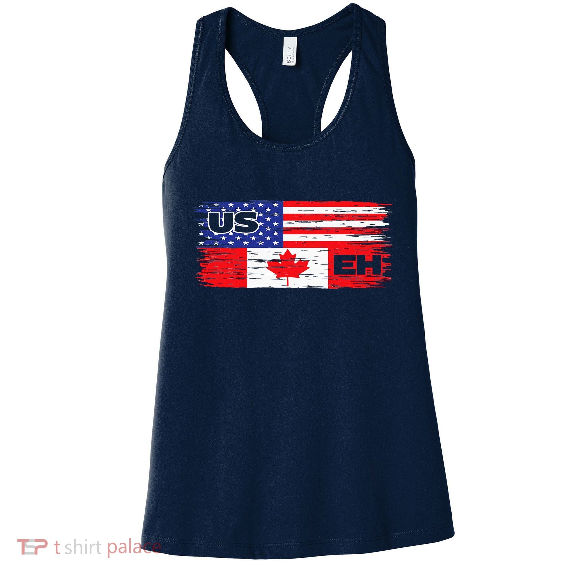 US EH Canada America Flag Maple Leaf Proud Canuck Roots Women's Tank Top
