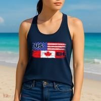 US EH Canada America Flag Maple Leaf Proud Canuck Roots Women's Tank Top thumb 2