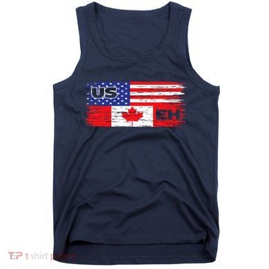 US EH Canada America Flag Maple Leaf Proud Canuck Roots Tank Top