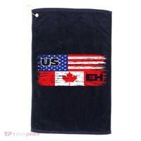 US EH Canada America Flag Maple Leaf Proud Canuck Roots Golf Towel thumb 0