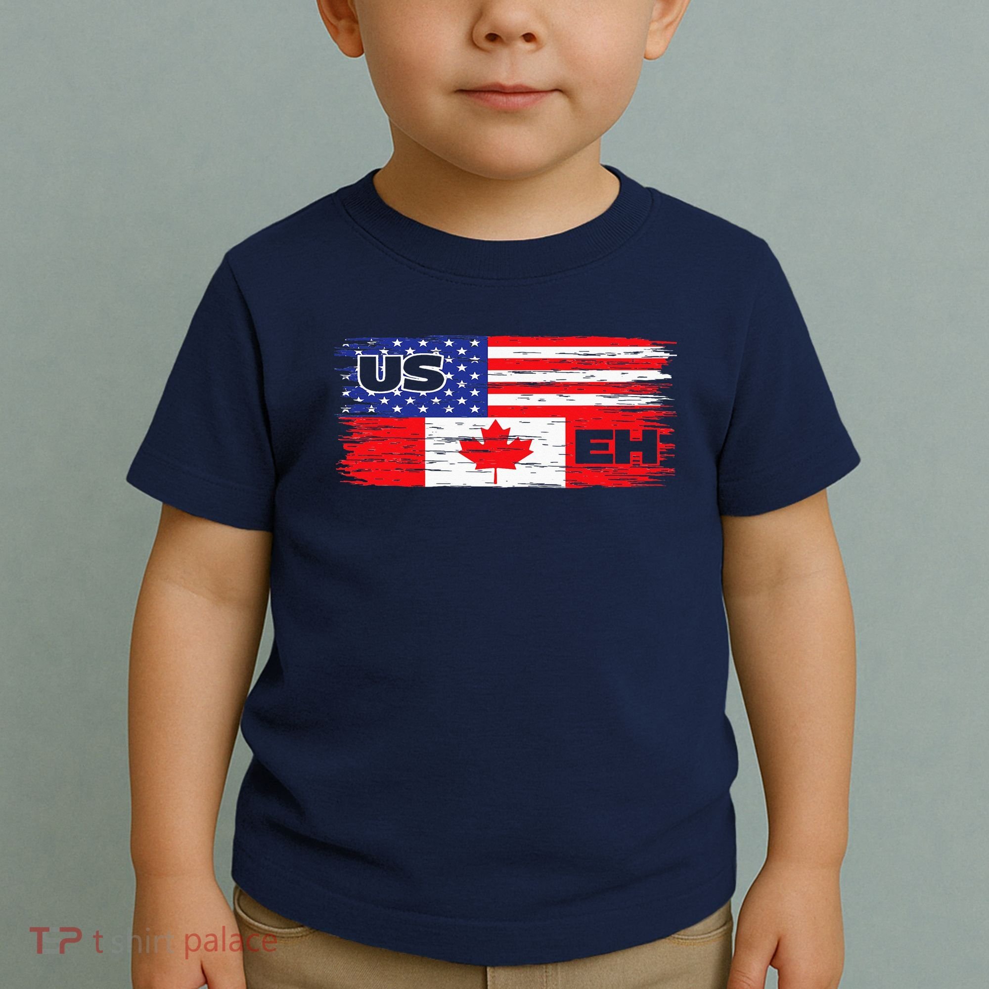 US EH Canada America Flag Maple Leaf Proud Canuck Roots Toddler T-Shirt