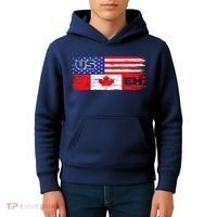 US EH Canada America Flag Maple Leaf Proud Canuck Roots Kids Hoodie thumb 4