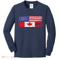 US EH Canada America Flag Maple Leaf Proud Canuck Roots Kids Long Sleeve Shirt thumb 0