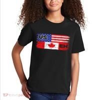 US EH Canada America Flag Maple Leaf Proud Canuck Roots Kids T-Shirt thumb 2