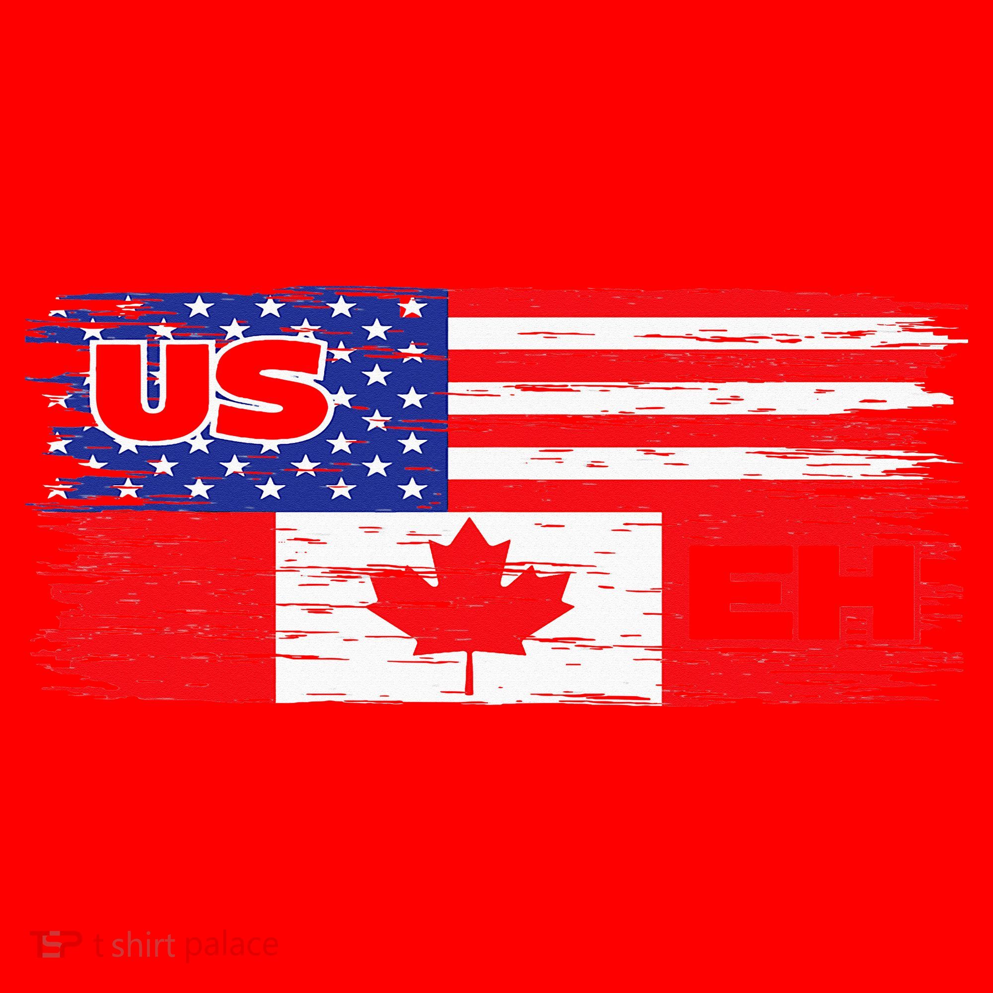 US EH Canada America Flag Maple Leaf Proud Canuck Roots Santa Hat