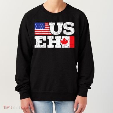 US EH Canada America Flag Maple Leaf Proud Canuck Roots Women's Sweatshirt
