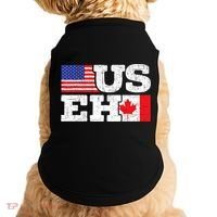 US EH Canada America Flag Maple Leaf Proud Canuck Roots Doggie Tank thumb 0