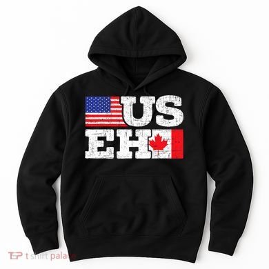 US EH Canada America Flag Maple Leaf Proud Canuck Roots Hoodie