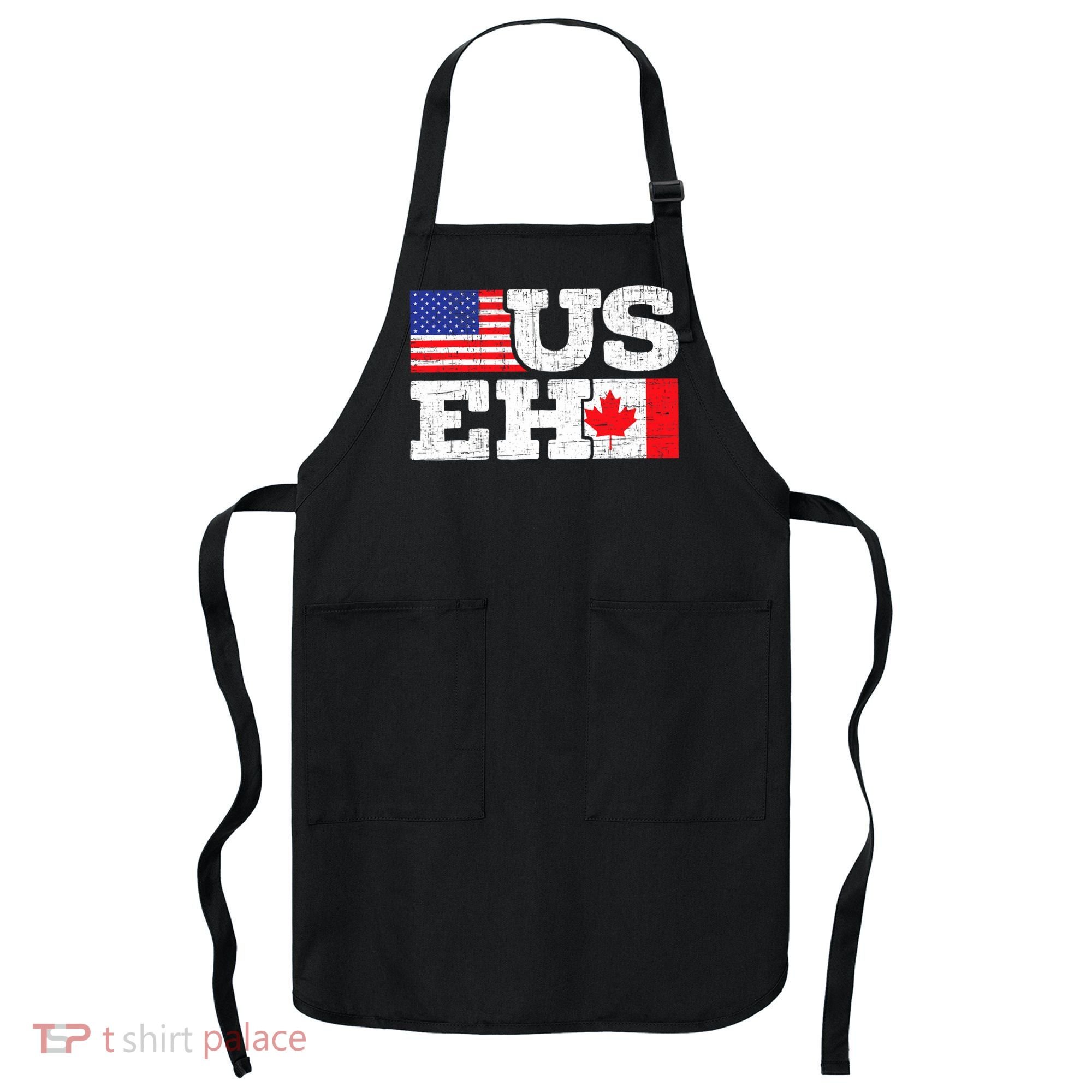 US EH Canada America Flag Maple Leaf Proud Canuck Roots Apron