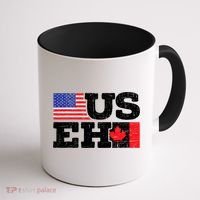 US EH Canada America Flag Maple Leaf Proud Canuck Roots Coffee Mug thumb 1
