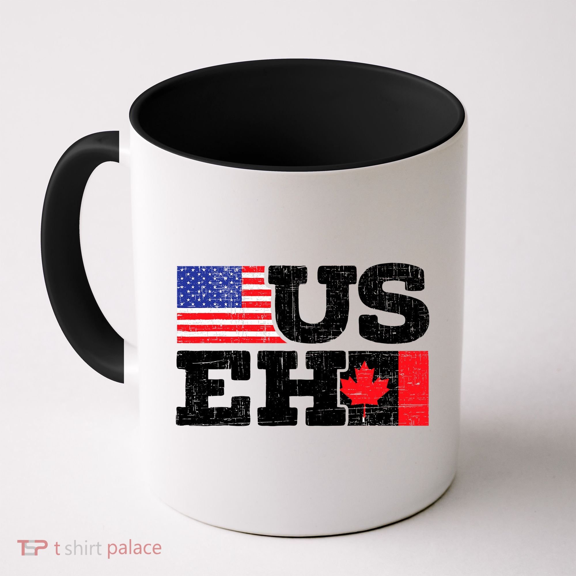 US EH Canada America Flag Maple Leaf Proud Canuck Roots Coffee Mug