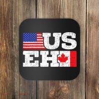 US EH Canada America Flag Maple Leaf Proud Canuck Roots Coaster thumb 0