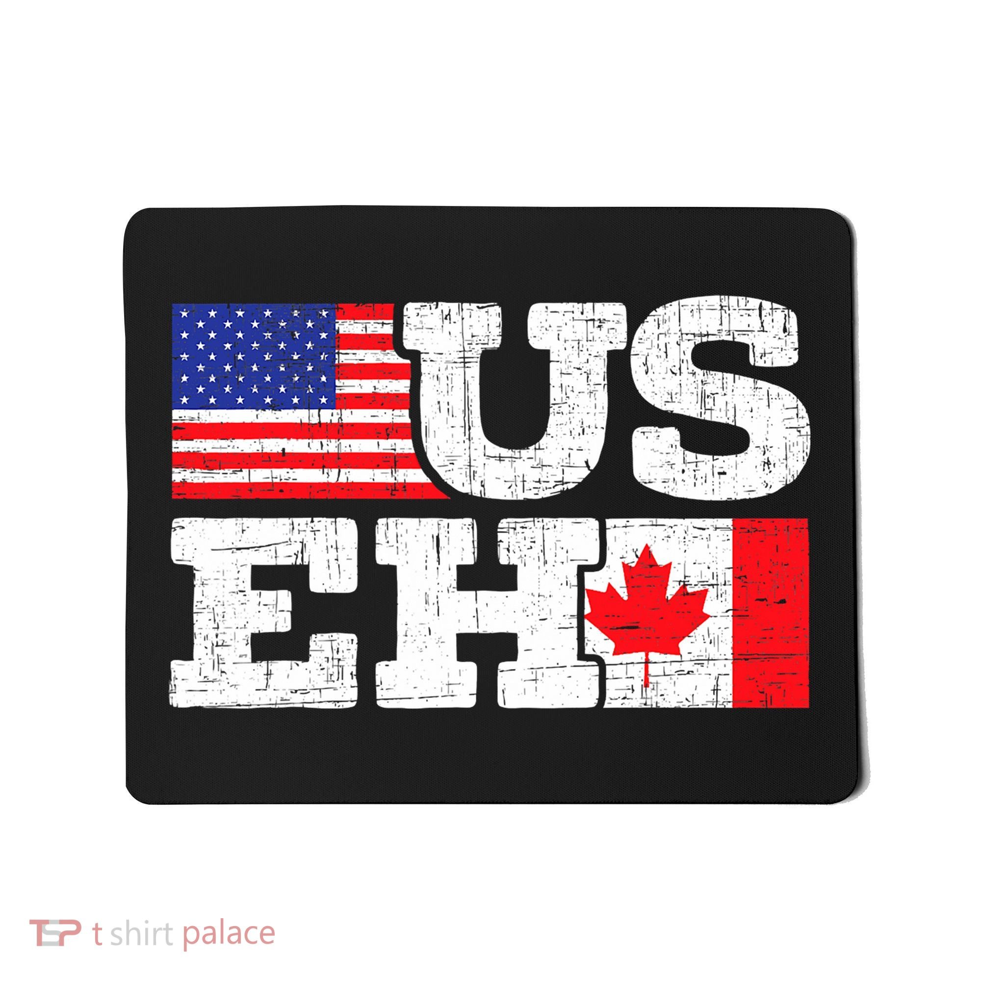 US EH Canada America Flag Maple Leaf Proud Canuck Roots Mousepad