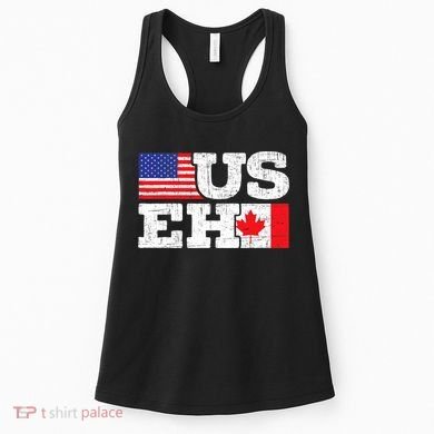 US EH Canada America Flag Maple Leaf Proud Canuck Roots Women's Tank Top
