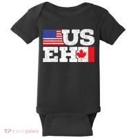 US EH Canada America Flag Maple Leaf Proud Canuck Roots Baby Bodysuit thumb 0