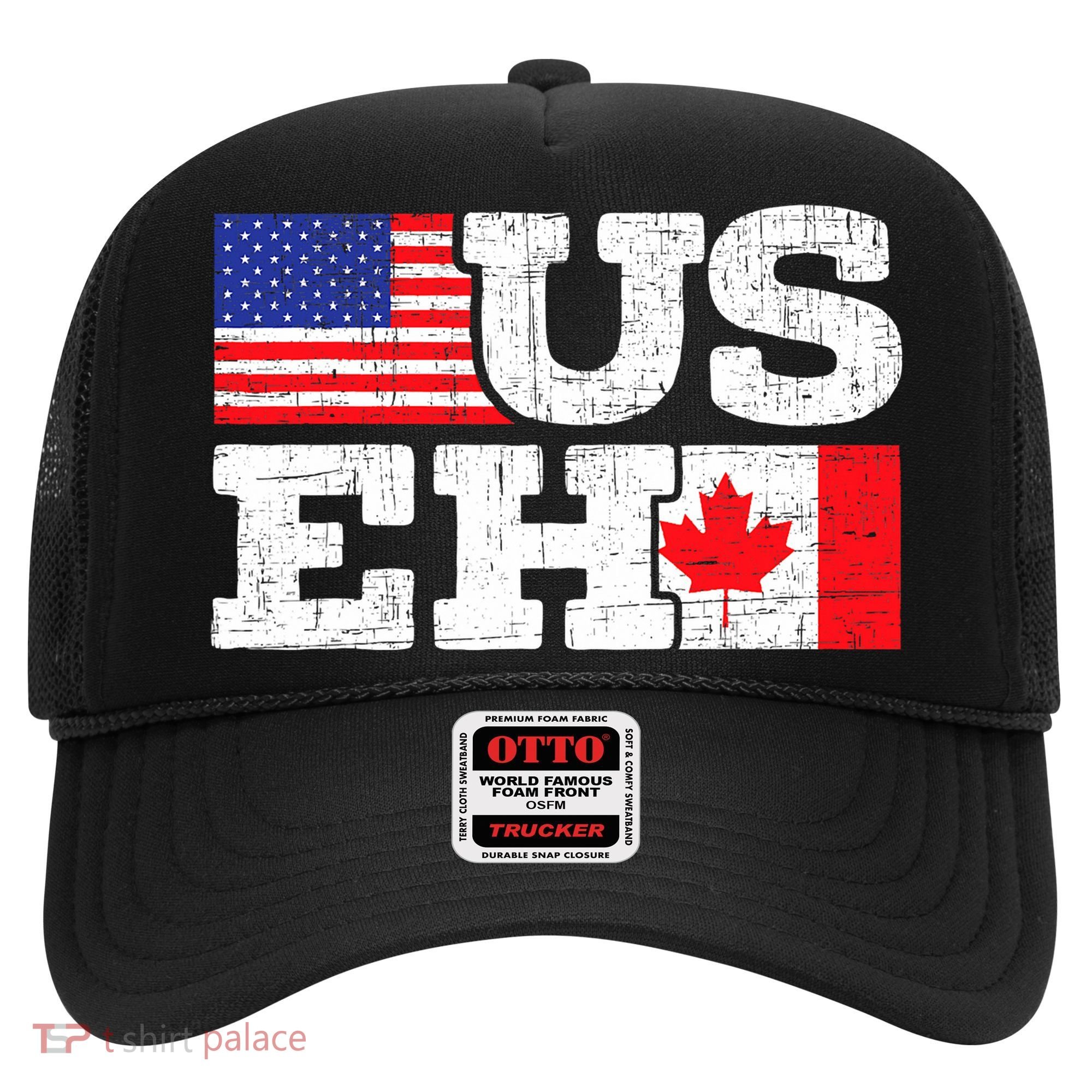 US EH Canada America Flag Maple Leaf Proud Canuck Roots Hat